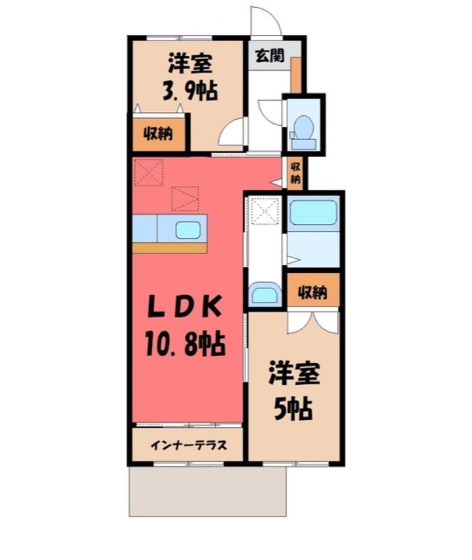 小山市暁のアパートの間取り