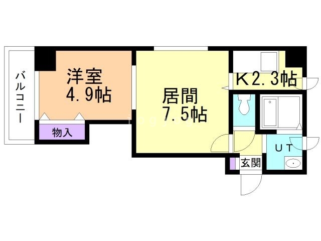 札幌市西区八軒六条東のマンションの間取り