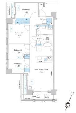 川崎市宮前区鷺沼のマンションの間取り