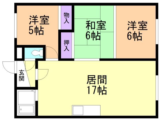 苫小牧市幸町のマンションの間取り