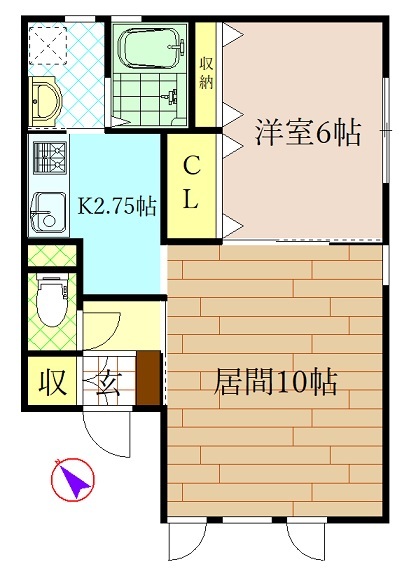 旭川市東八条のアパートの間取り