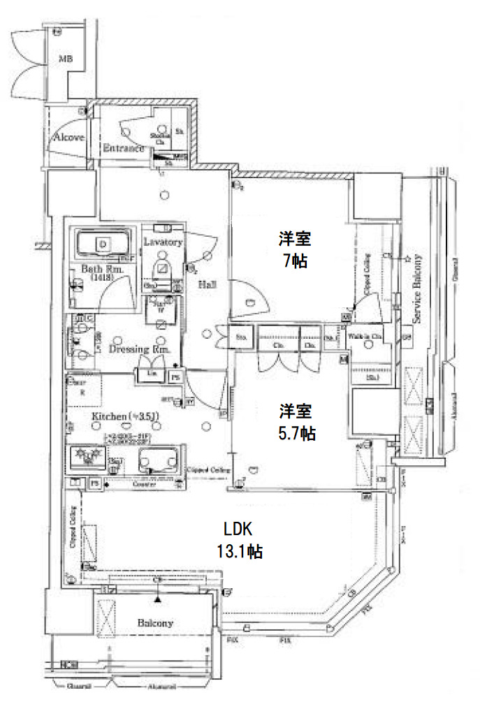 ザ・ファインタワー梅田豊崎の間取り