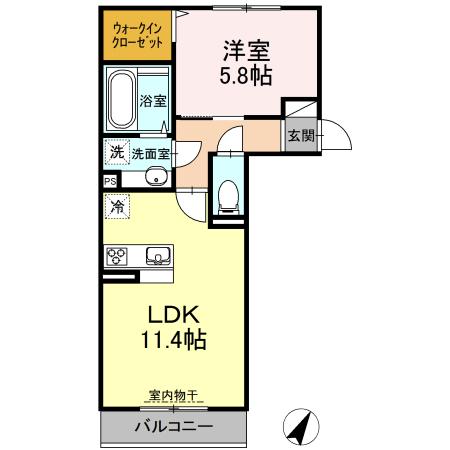 合志市幾久富のアパートの間取り