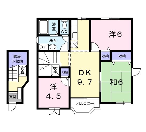 【田原市東赤石のアパートの間取り】