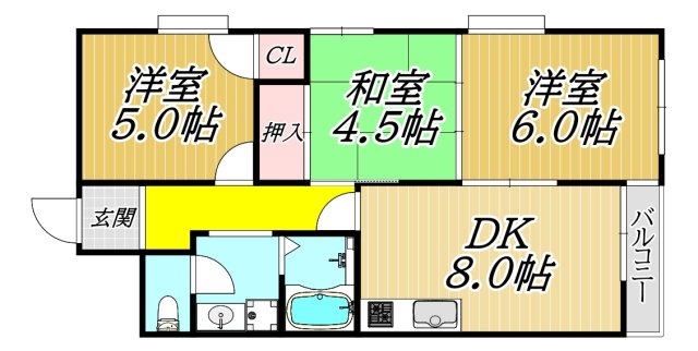 サンパレス尾浜の間取り