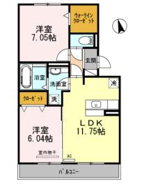 東海市名和町のアパートの間取り