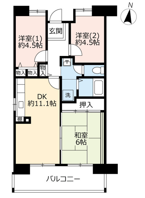 ＵＲグリーンヒルズ六甲の間取り