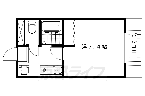 京都市山科区椥辻草海道町のマンションの間取り