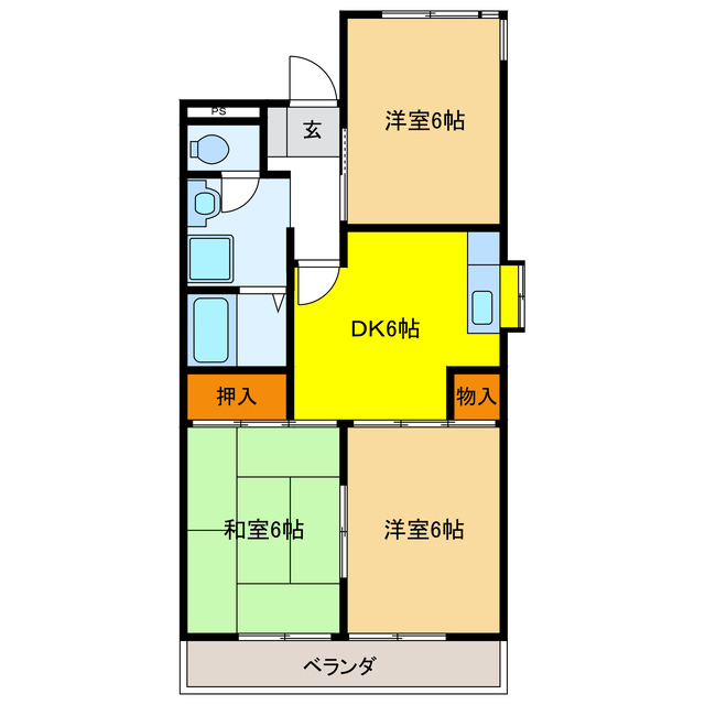 羽島郡岐南町伏屋のマンションの間取り