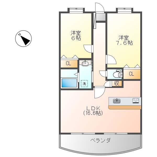 クレイン小塙IIの間取り