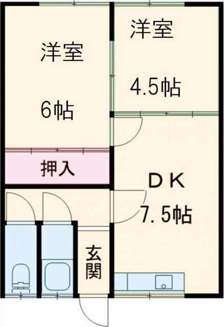 総合ハイツの間取り