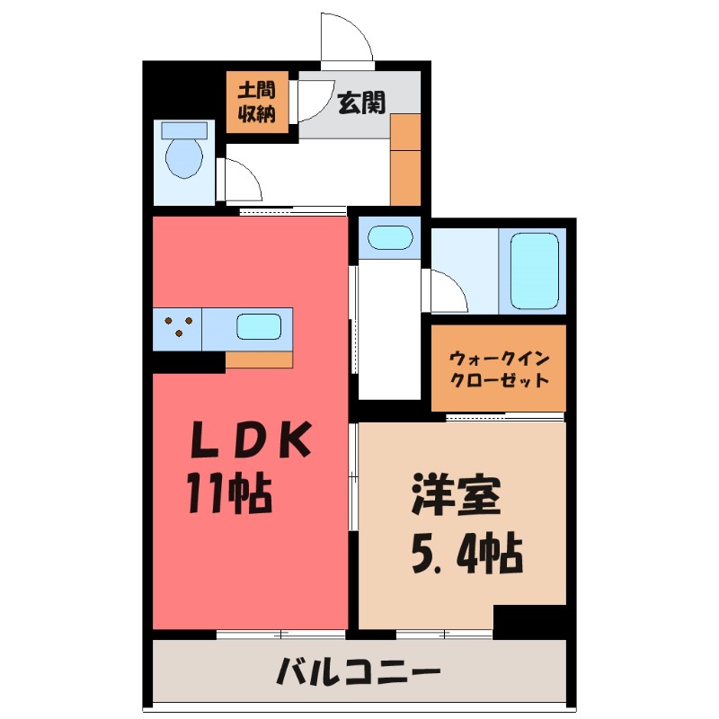 太田市東矢島町のマンションの間取り