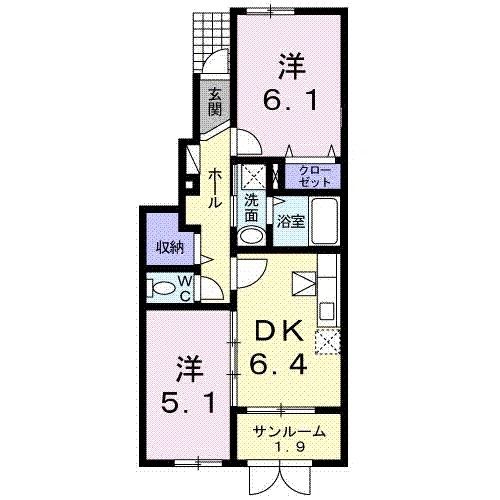 小千谷市千谷川のアパートの間取り