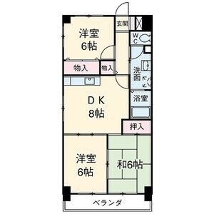 名古屋市守山区喜多山南のマンションの間取り