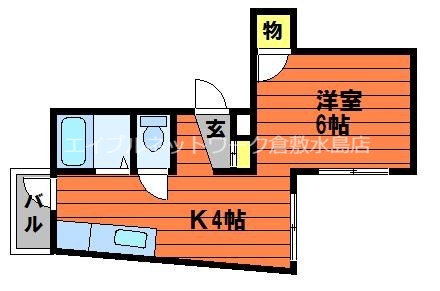 倉敷市美和のマンションの間取り