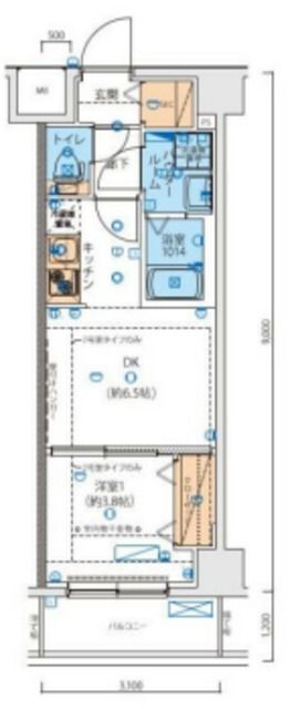 【川口市西川口のマンションの間取り】