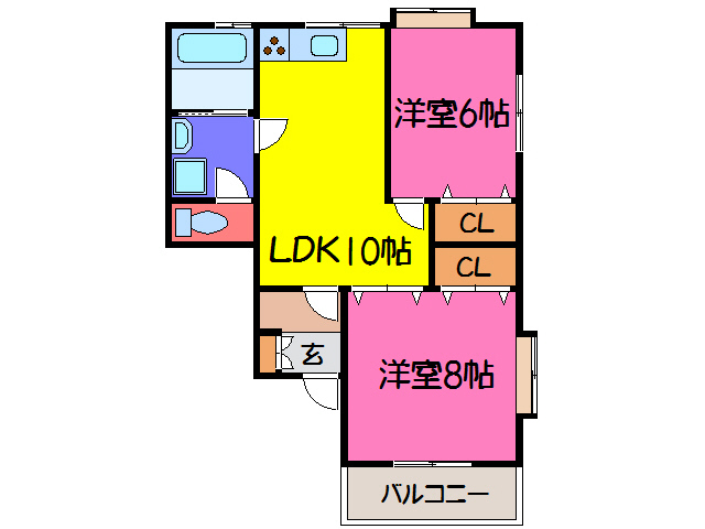 宍粟市山崎町三津のアパートの間取り