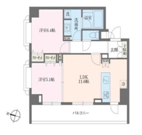 港区高輪のマンションの間取り