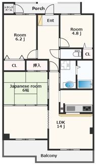 鳴門市撫養町木津のマンションの間取り