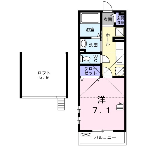 伊丹市清水のアパートの間取り