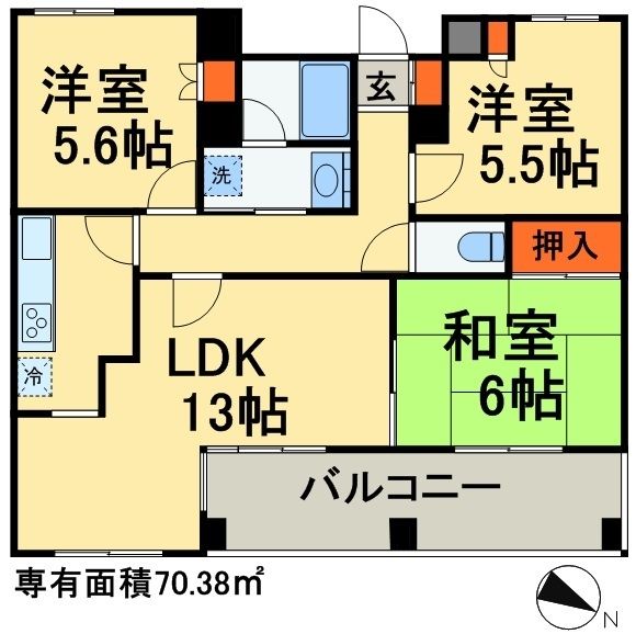 【千葉市美浜区打瀬のマンションの間取り】