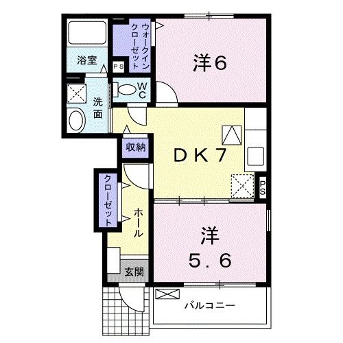 和歌山市冬野のアパートの間取り