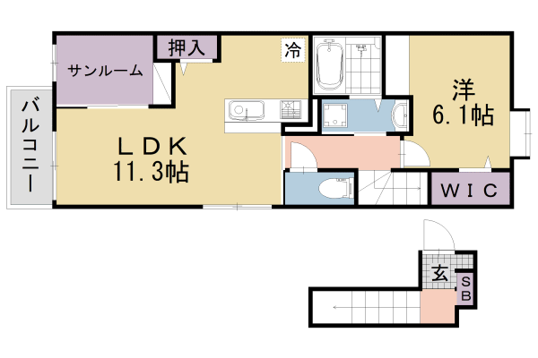 【Ｋ．Ｔｒｉｎｉｔｙの間取り】