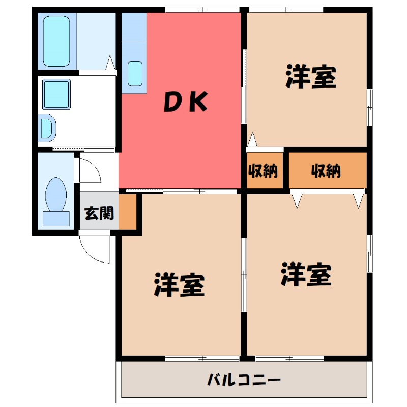 太田市西新町のアパートの間取り