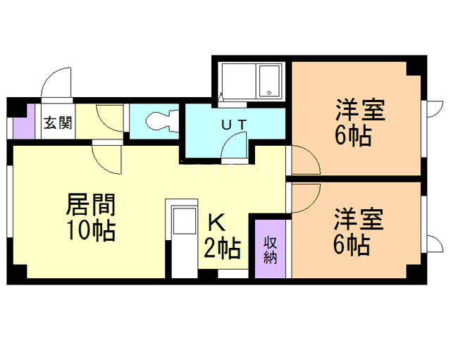 札幌市白石区菊水元町七条のマンションの間取り