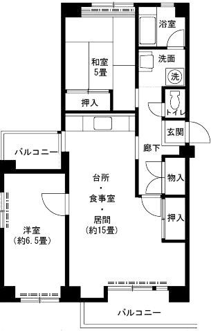 神戸市中央区港島中町のマンションの間取り