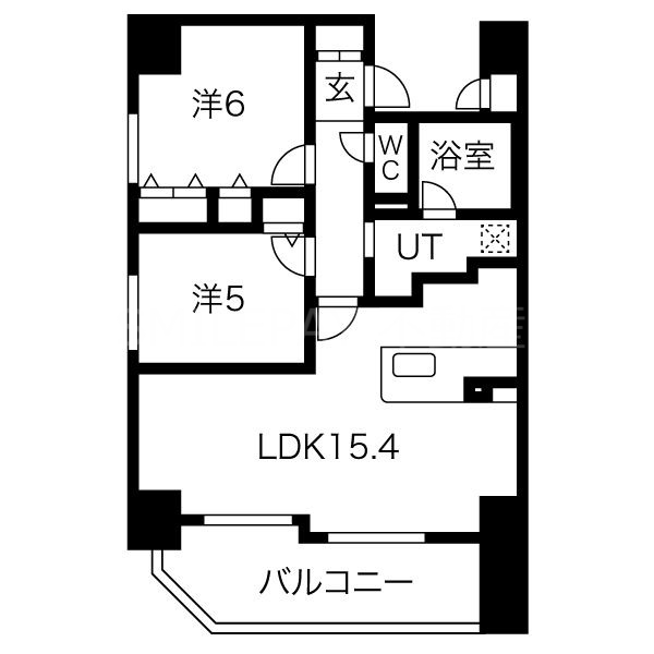 【神戸市兵庫区湊町のマンションの間取り】