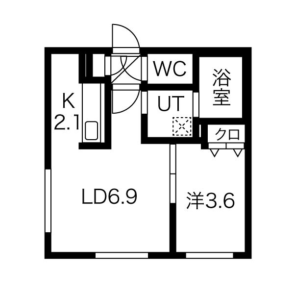 Ｇｒａｎｄｅｅ桑園(グランディー桑園)の間取り