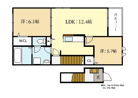 エスポワール下赤田の間取り