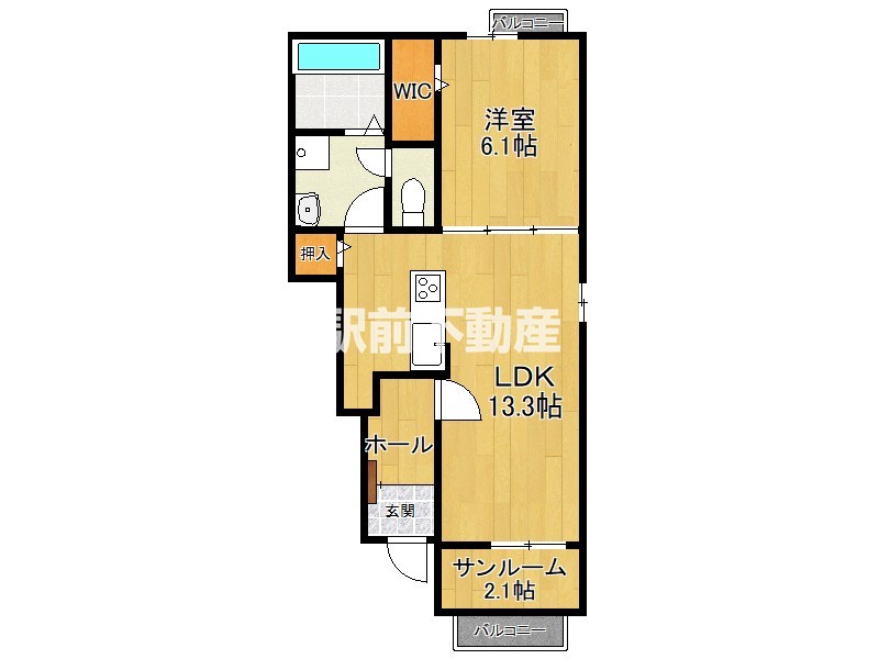 柳川市上宮永町のアパートの間取り