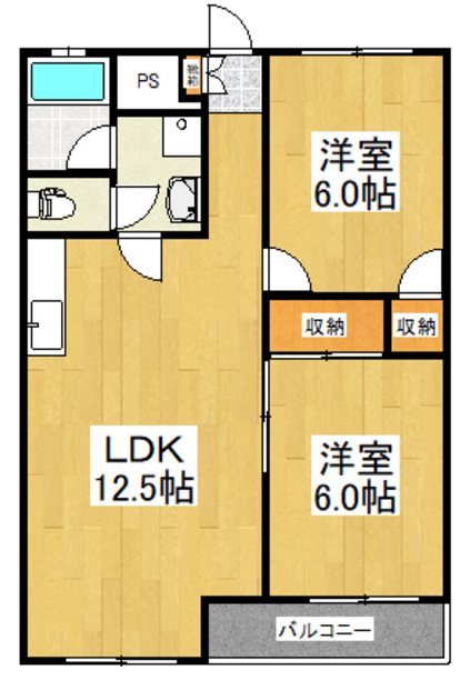 川崎市多摩区長尾のマンションの間取り