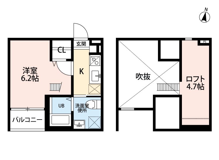 【名古屋市昭和区吹上町のアパートの間取り】