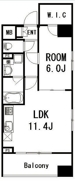 中央区新富のマンションの間取り