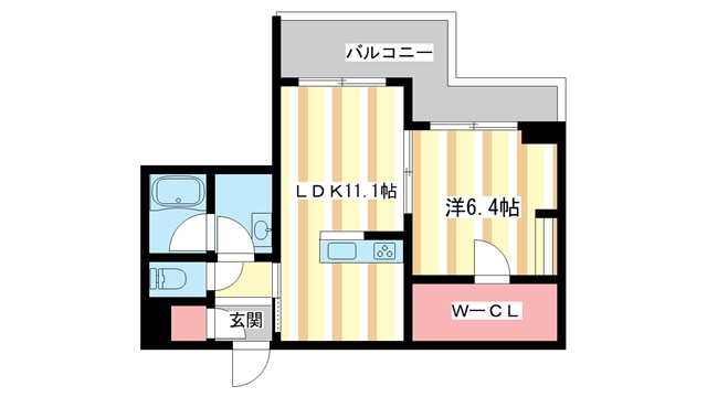 【大和郡山市山田町のアパートの間取り】