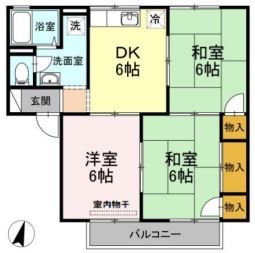 倉敷市連島中央のアパートの間取り