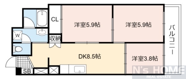 シャトー幸福の間取り