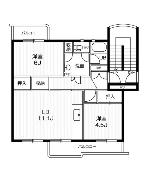 ビレッジハウス井之口4号棟の間取り