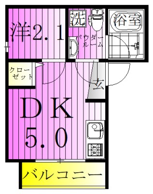 足立区江北のアパートの間取り