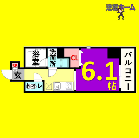 名古屋市北区志賀南通のマンションの間取り