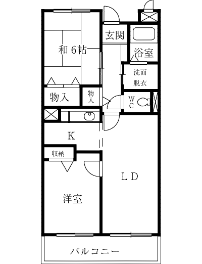 ひたちなか市大字堀口のマンションの間取り