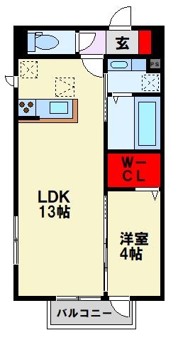 北九州市八幡西区的場町のアパートの間取り