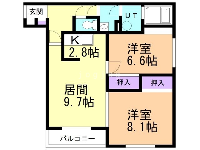 あかつきニュータウンＡ棟の間取り