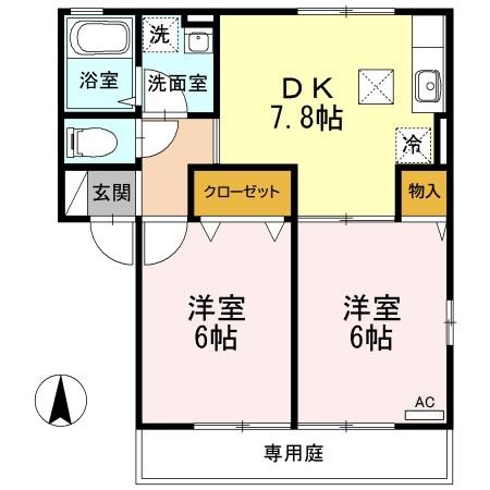 広島市安佐南区川内のアパートの間取り