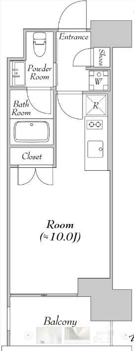 港区海岸のマンションの間取り