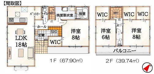 姫島貸家の間取り写真