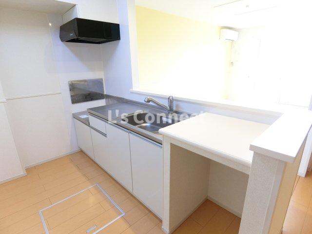 キッチン　２口ガスコンロ設置可能な対面キッチンです。